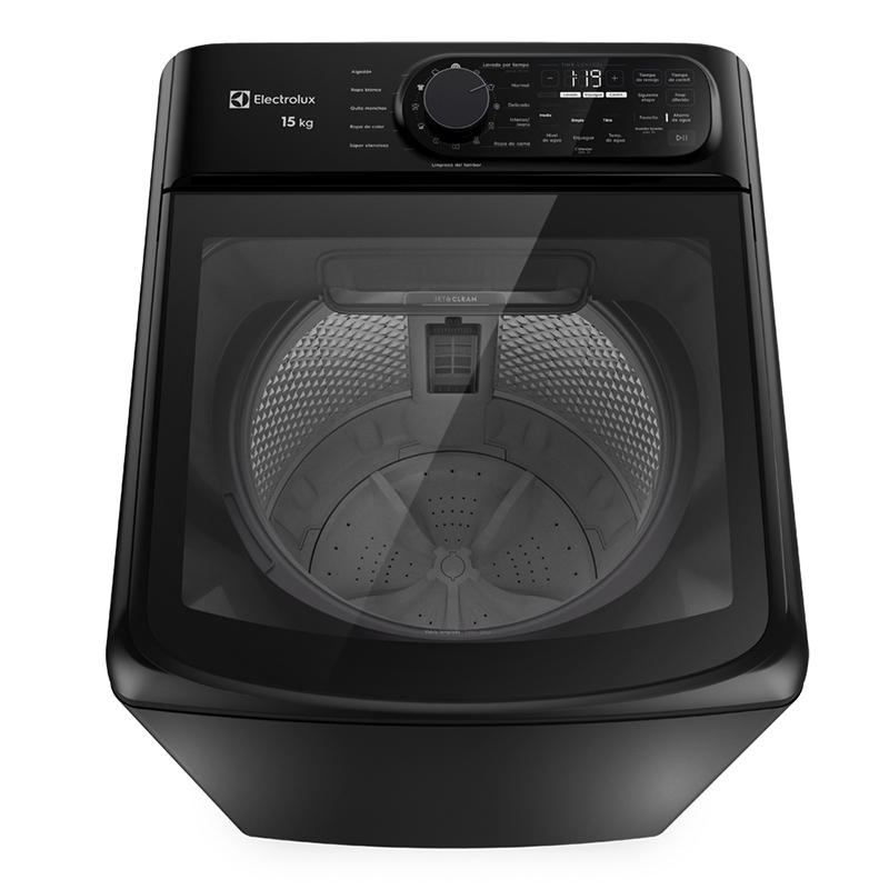 Lavadora Carga Superior 15kg Jet&Clean Negra Electrolux