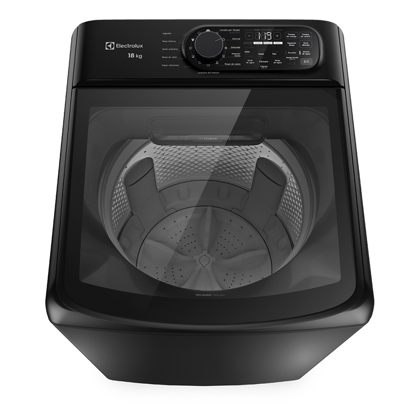 Lavadora Carga Superior 18kg Jet&Clean Negra Electrolux 
