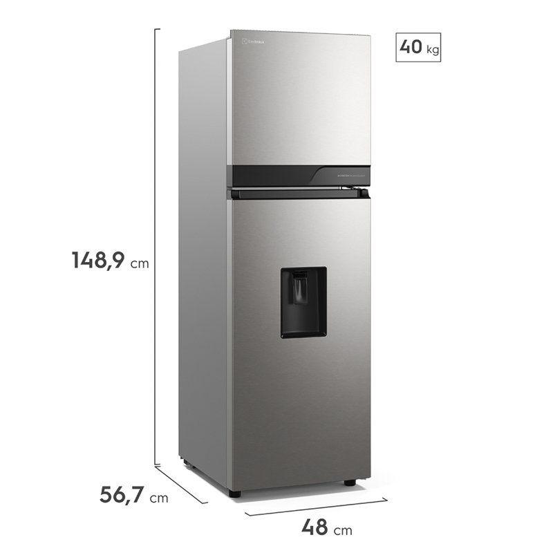Refrigeradora 184 Litros Inverter con Dispensador de Agua No Frost Silver Electrolux 