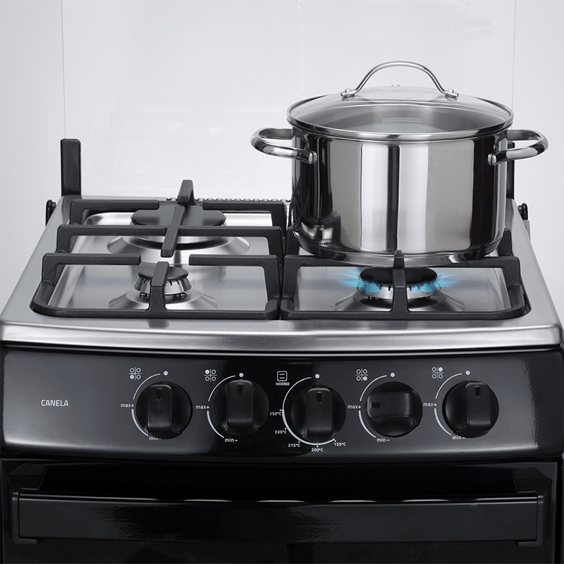 Cocina a Gas Canela Spazio Plus de 20" en Acabado Negro Indurama 