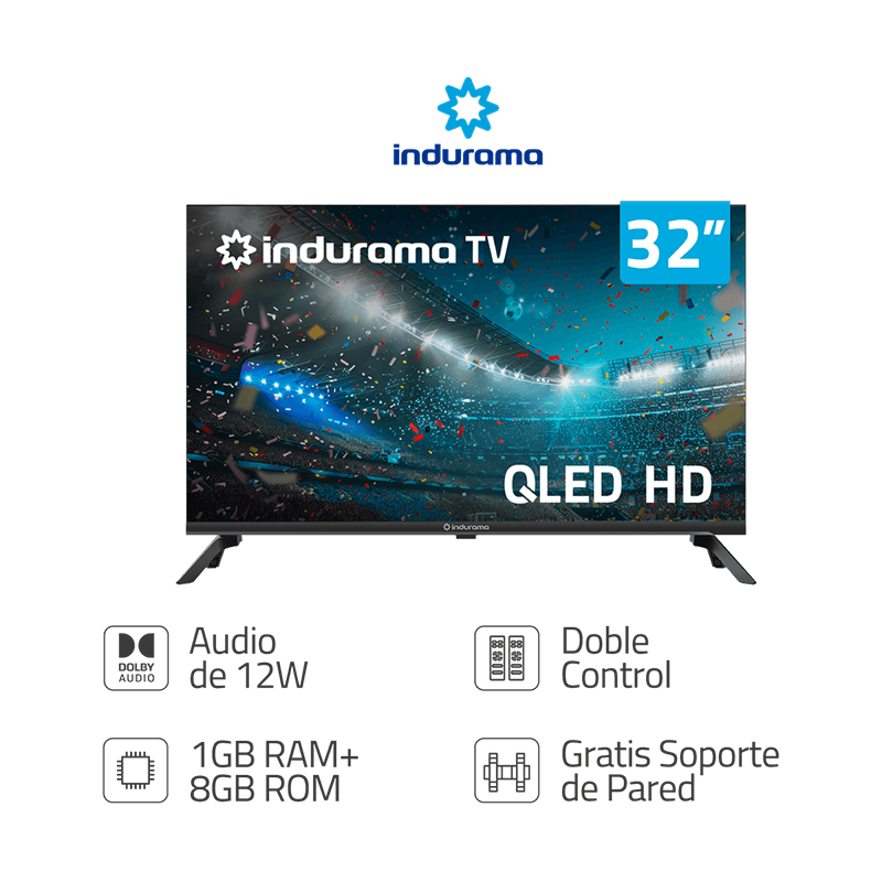 Televisor 32TIKN3HDQLED de 32" QLED HD con Google TV 5.0 Indurama 
