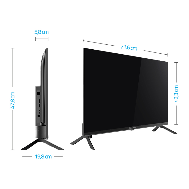 Televisor 32TIKN3HDQLED de 32" QLED HD con Google TV 5.0 Indurama 