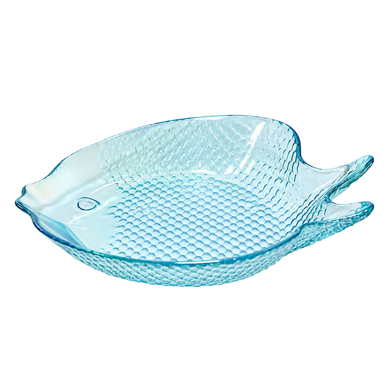 Bowl Fish Acqua Vidrio 24x20x3.5cm 
