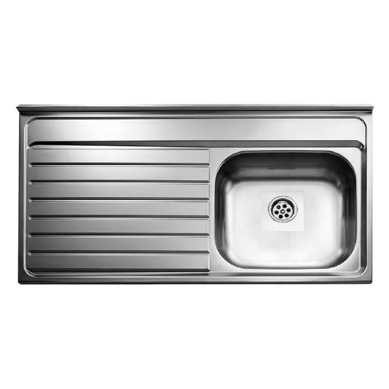 Lavadero de Sobreponer 100 x 50 de 1 Pozo con Escurridor Izquierdo Acero Inoxidable Teka
