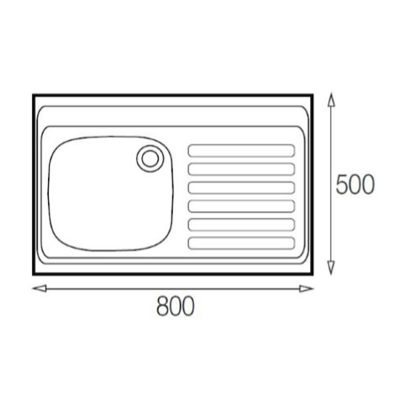 Fregadero para Empotrar 80 x 50 de Acero Inoxidable Teka