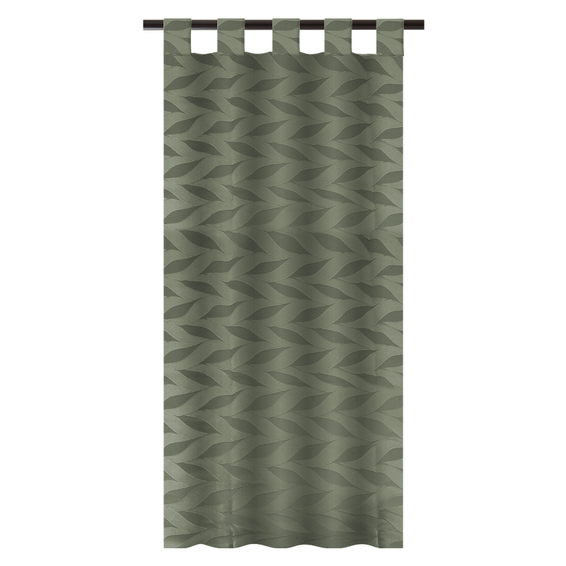 Cortina Lino Hojas #12 Verde Olivo 140x220cm
