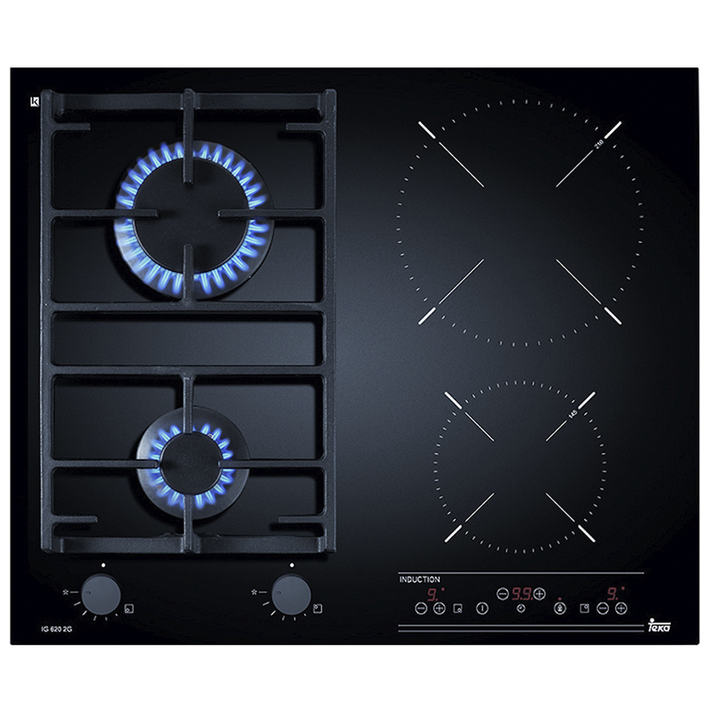 Cocina Mixta con 2 Quemadores a Gas y 2 de Inducción Vitrocerámica de 50.5x60cm Teka
