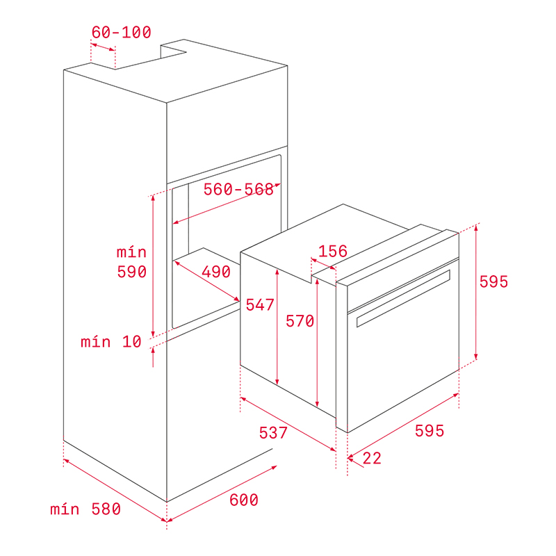 Horno Empotrable Eléctrico de 8 Funciones 70 Litros 59.5x59.5cm Teka