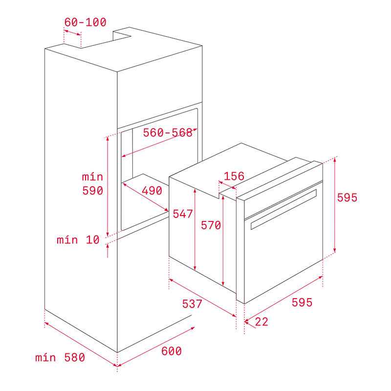 Horno Empotrable Eléctrico de 9 Funciones 70 Litros 59.5x59.5cm Teka