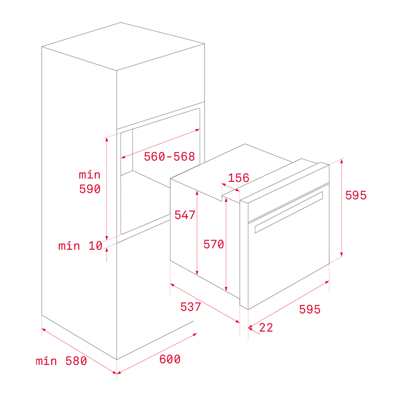 Horno Empotrable Eléctrico de 18 Funciones 70 Litros 59.5x59.5cm Teka