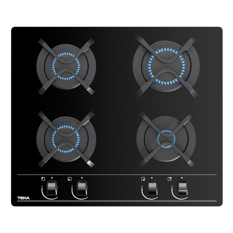 Cocina a Gas con 4 Quemadores Vidrio Templado de 60x51cm Teka