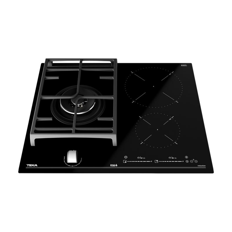 Cocina Mixta con 1 Quemador a Gas y 2 de Inducción Vitrocerámica de 51x60cm Teka