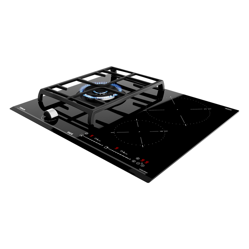 Cocina Mixta con 1 Quemador a Gas y 2 de Inducción Vitrocerámica de 51x60cm Teka