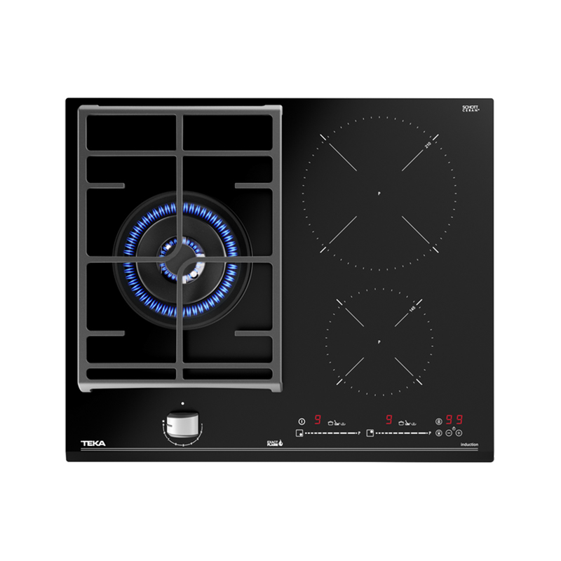 Cocina Mixta con 4 Quemadores Vitrocerámica y 2 Quemadores a Gas de 77x51cm  Teka