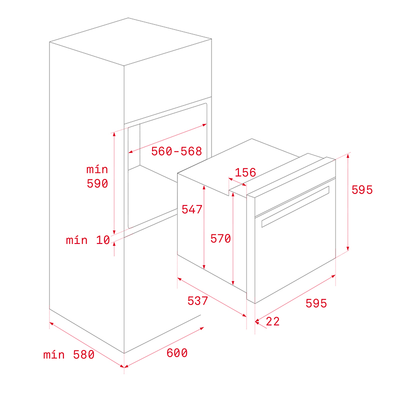 Horno Empotrable Eléctrico de 12 Funciones 71 Litros 59.5x59.5cm Teka