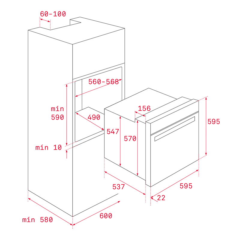 Horno Empotrable Eléctrico de 6 Funciones 70 Litros 59.5x59.5cm Teka