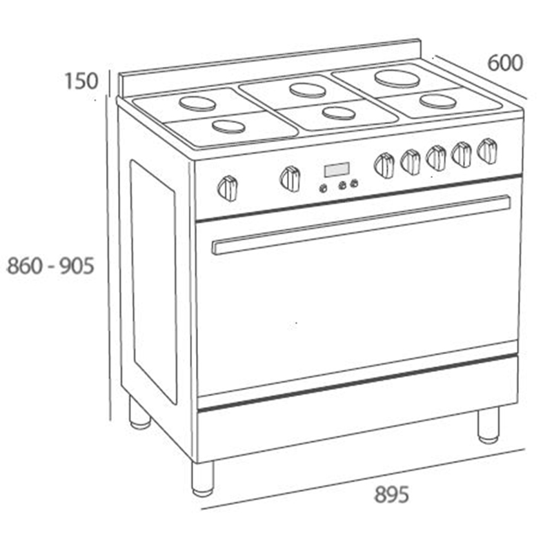 Cocina a Gas 6 Quemadores 89.5x90.5cm Teka