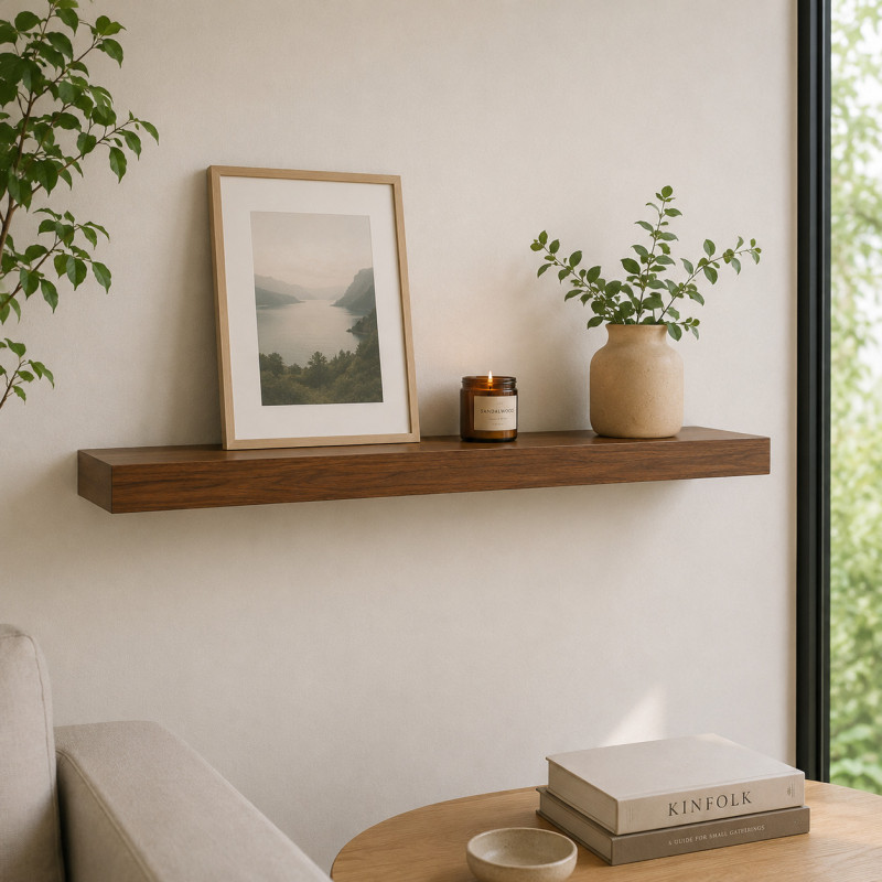 Repisa de Madera con Soporte Invisible