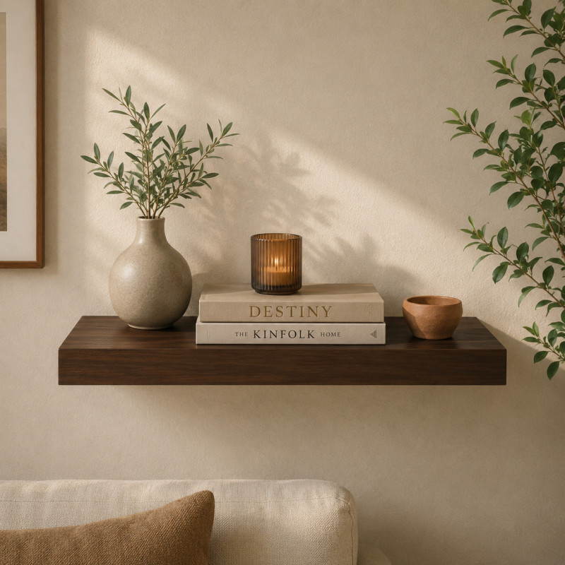 Repisa de Madera con Soporte Invisible