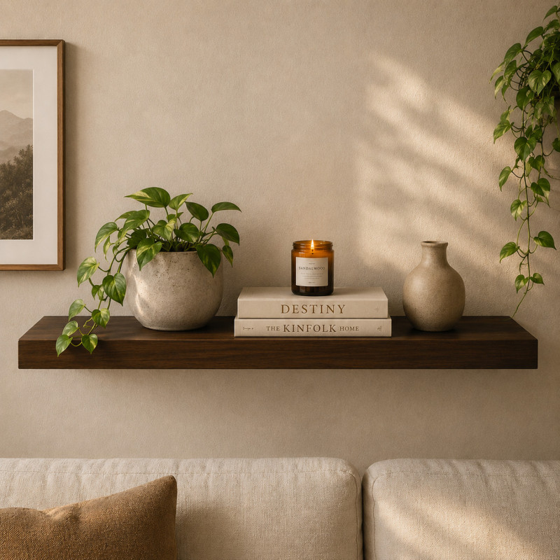 Repisa de Madera con Soporte Invisible