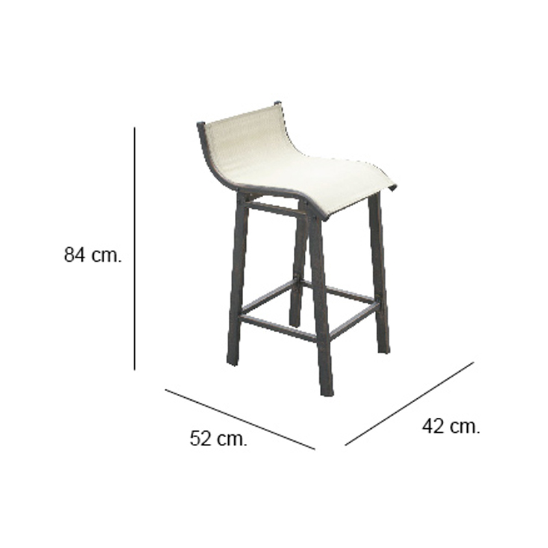 Silla para Bar  de Aluminio con Espaldar Bajo
