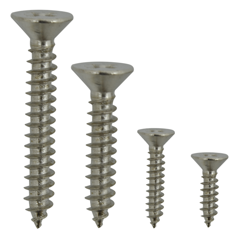 Tornillo Tripa de Pato Cabeza Avellanada Niquelado Phillips