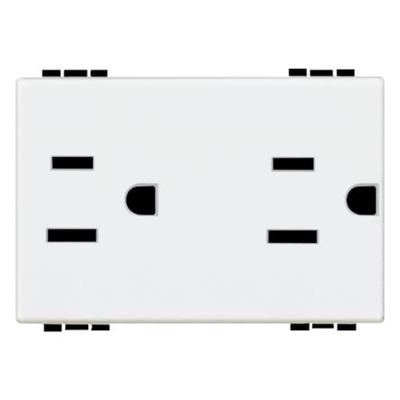 Tomacorriente Doble Pol. 2P + T 3 Modulos Light