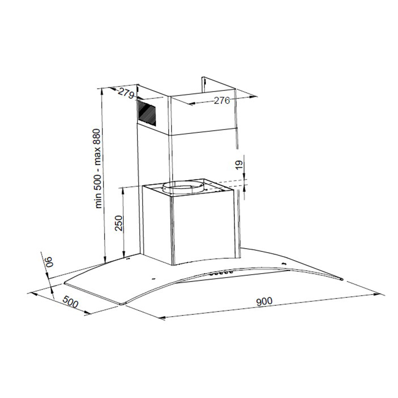 Campana Extractora Inoxidable 70cm Mastermaid