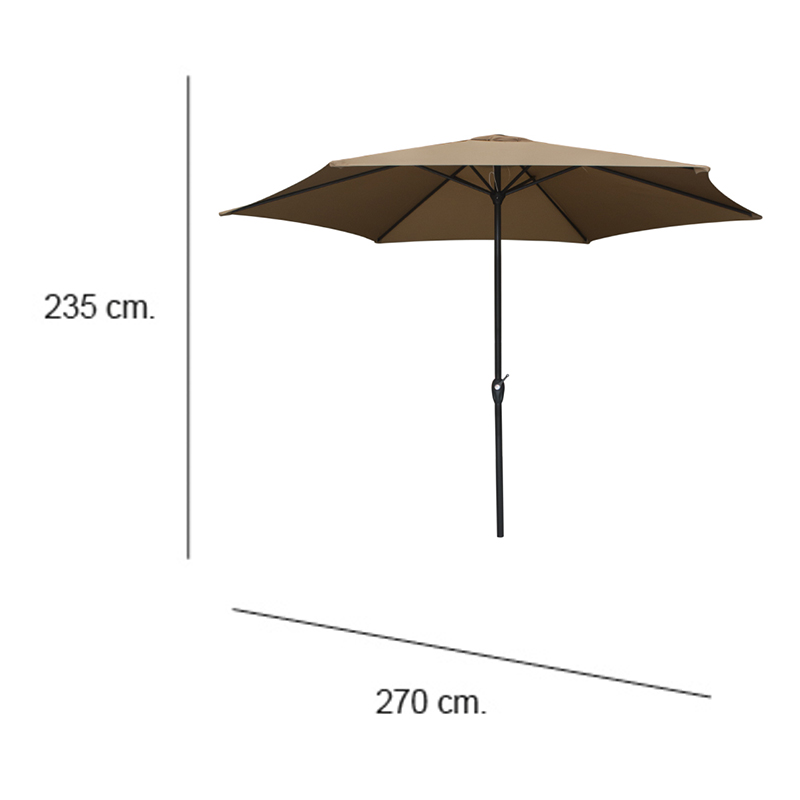 Sombrilla 2.7 mt Móvil Café