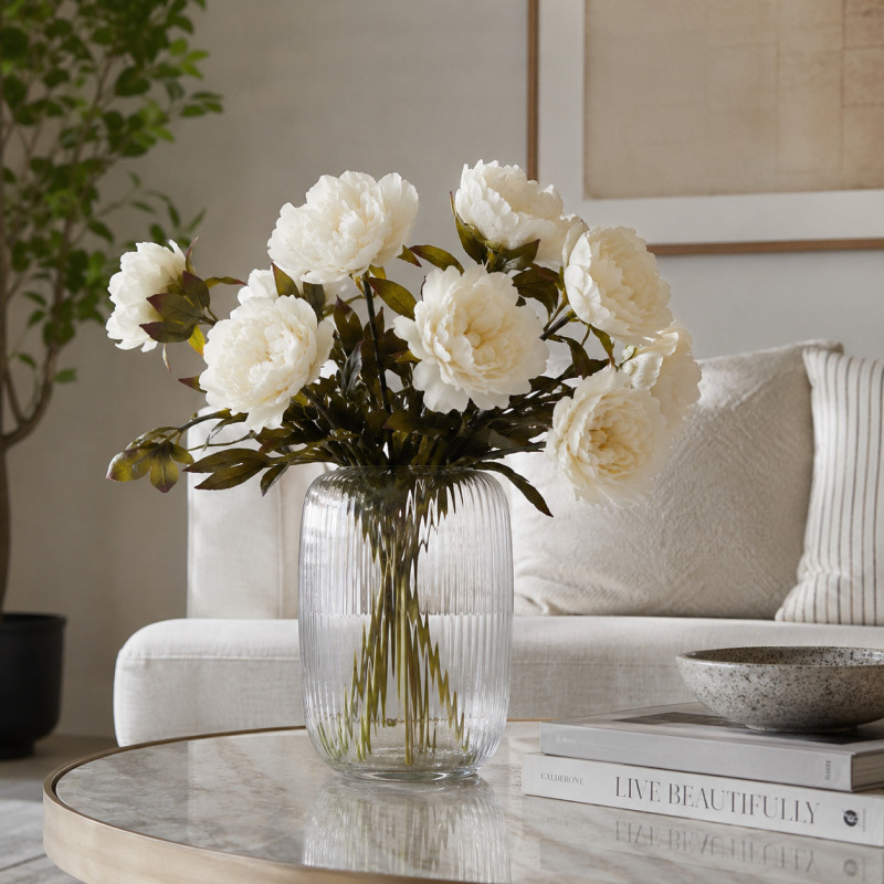 Flor Peonia Pequeña Blanca 