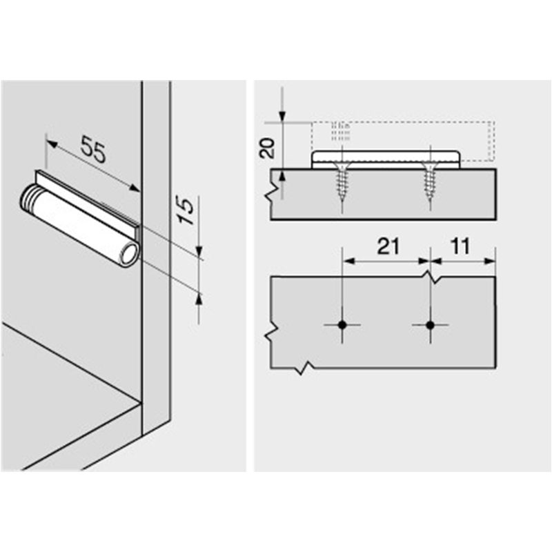 Amortiguador de Puerta para Sobreponer
