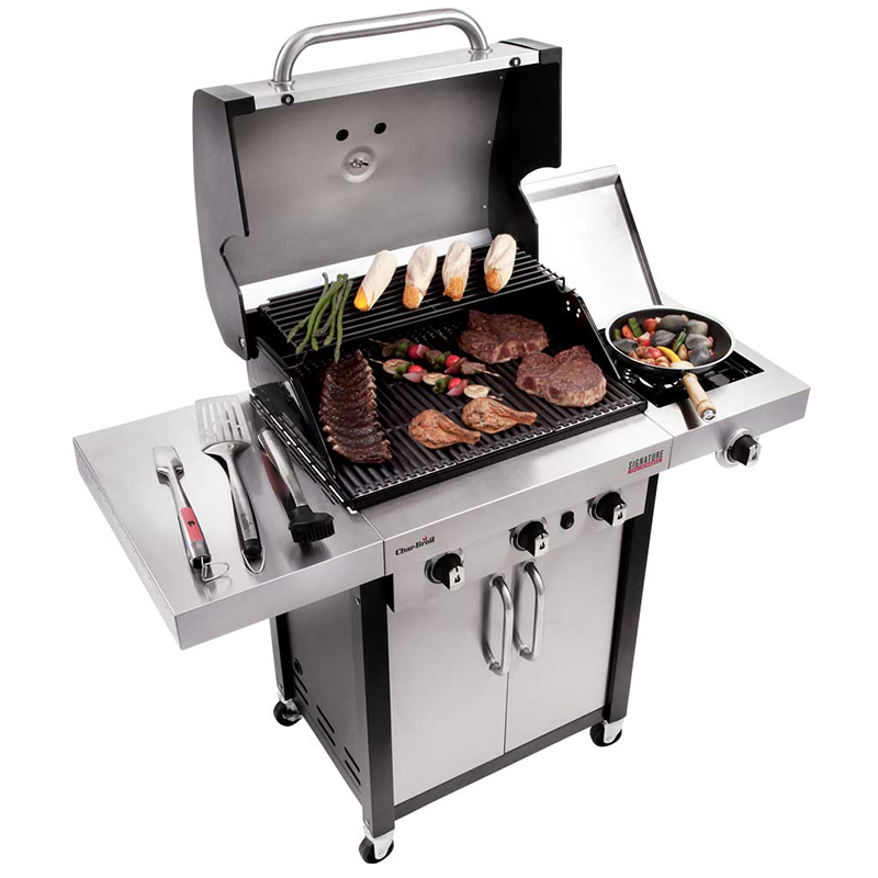 BBQ a Gas Tru-Infrared Char-Broil 3+1 Quemadores Professional Pro con Luz LED
