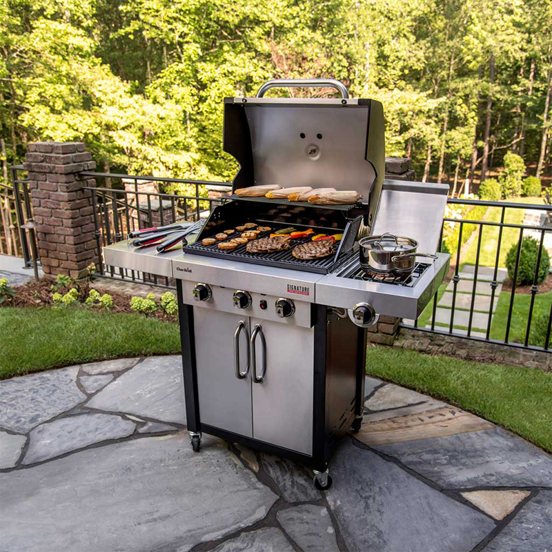 BBQ a Gas Tru-Infrared Char-Broil 3+1 Quemadores Professional Pro con Luz LED