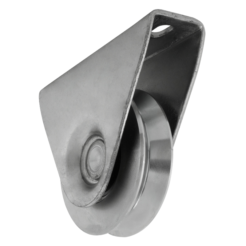Rueda en V  con Soporte Exterior para Puerta de Garaje