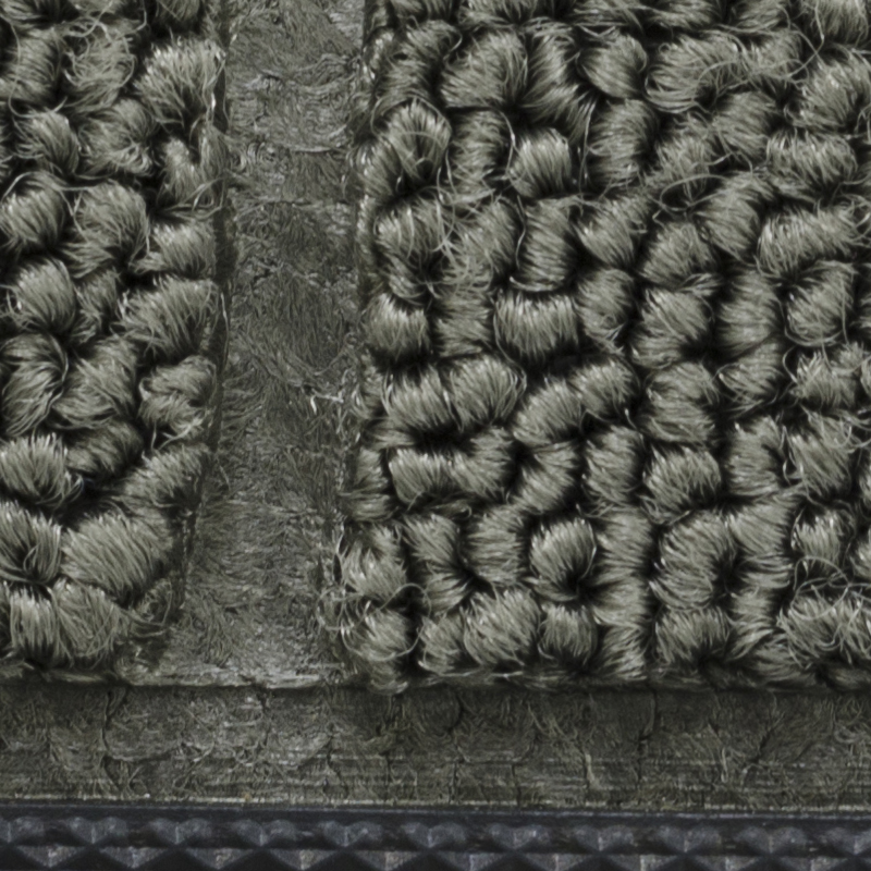 Alfombra  Semicircular de Caucho Piedra Gris 75x45cm