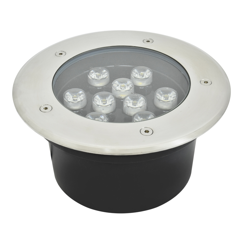 Lámpara de Piso Empotrable Luz Cálida de 9 Leds para Exterior