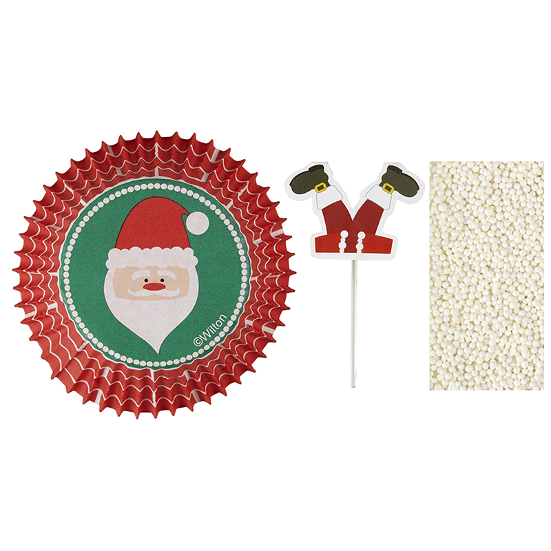 Pirutín Navideño con Letrero y Granillo Santa  24 Piezas Wilton