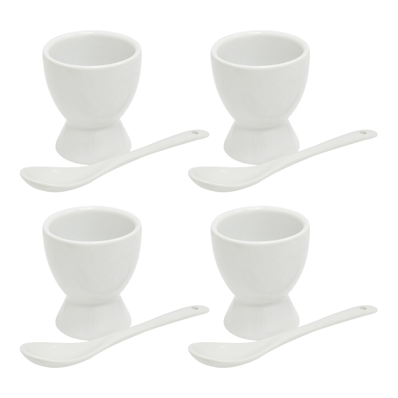 Copa Porta Huevo con Cuchara en Set de 8 Piezas
