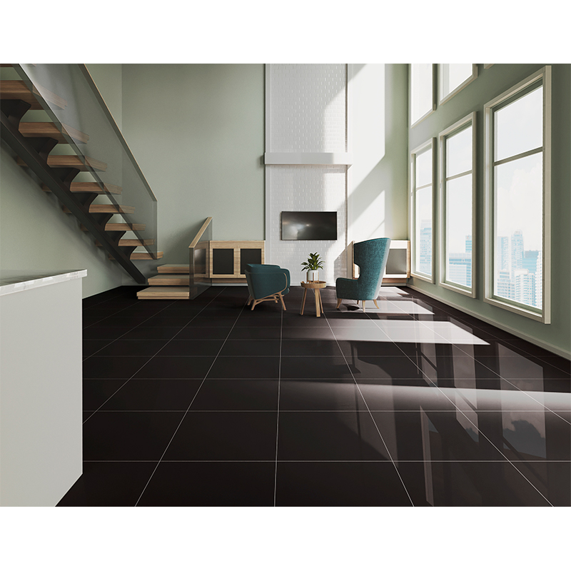 Porcelanato Negro Absoluto Brillante 60x60cm (.36)