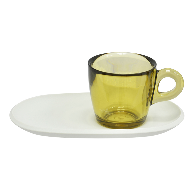 Taza Café para Café con Bandeja Blanca 2 Piezas Omada