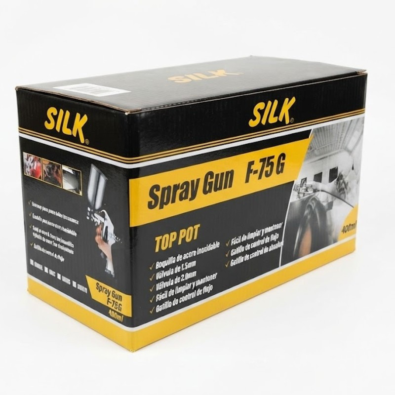 Pistola p/pintar 400 ml SILK® F-75G gravedad verde