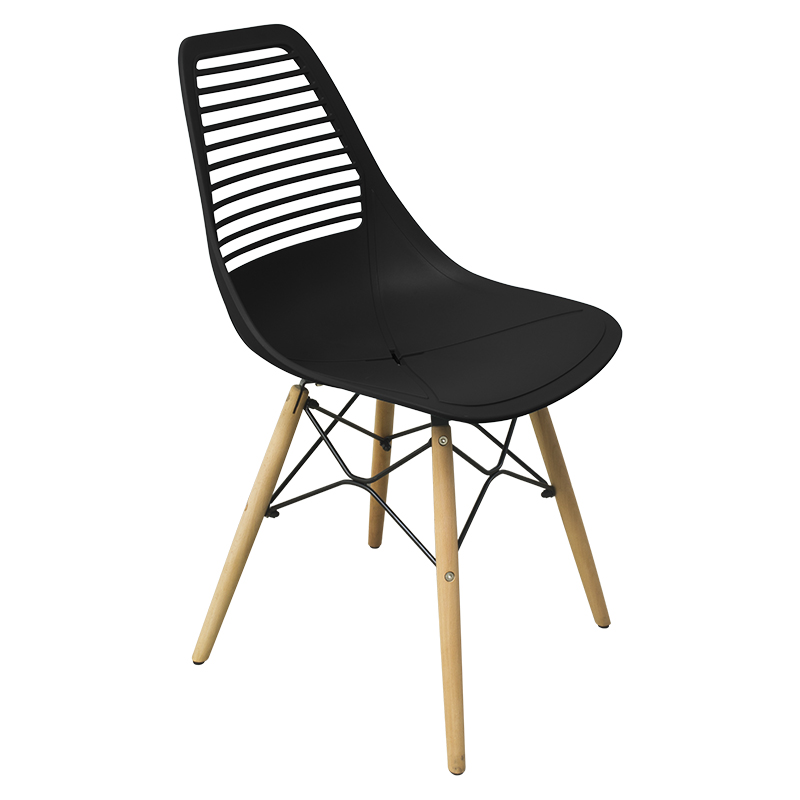 Silla Orb con Patas de Madera Negra