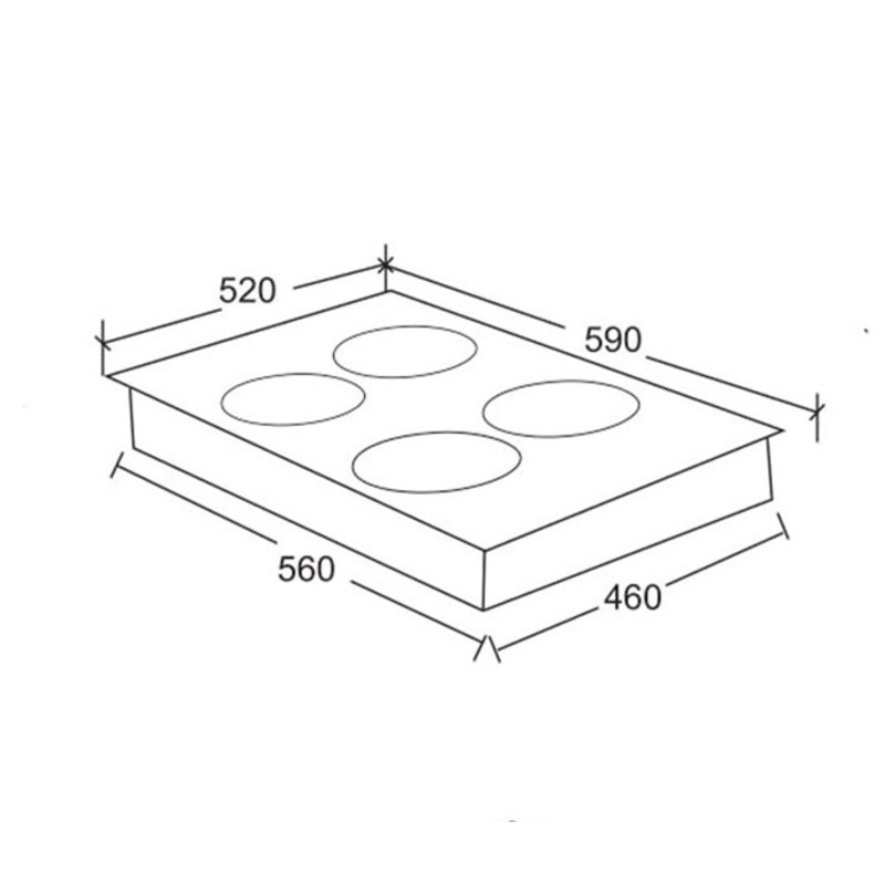 Cocina de Inducción con 4 Quemadores Touch 59x52cm Mastermaid