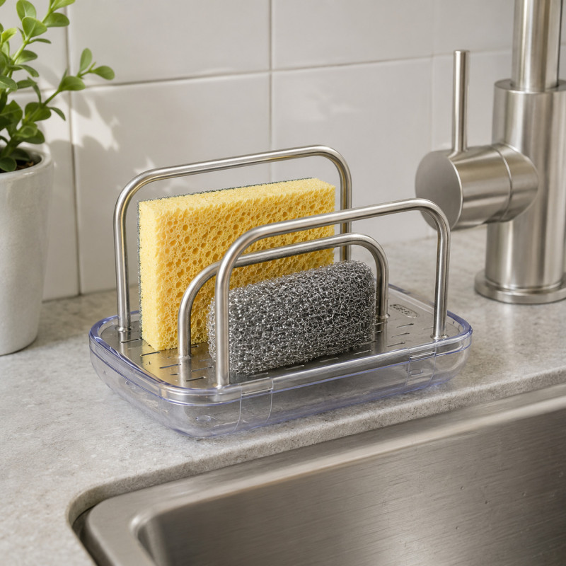 Porta Esponja Transparente Oxo
