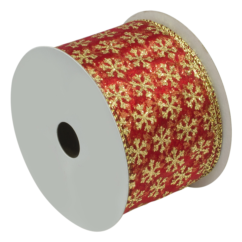 Cinta Navideña Rojo Oro   2 1/2
