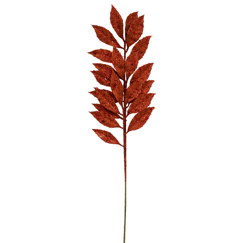 Rama Navideña Escarchada Roja
