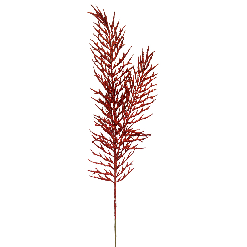Rama Navideña Escarchada Roja