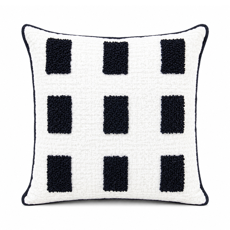 Cojín Studio Noir Tufting Cuadros 45x45cm