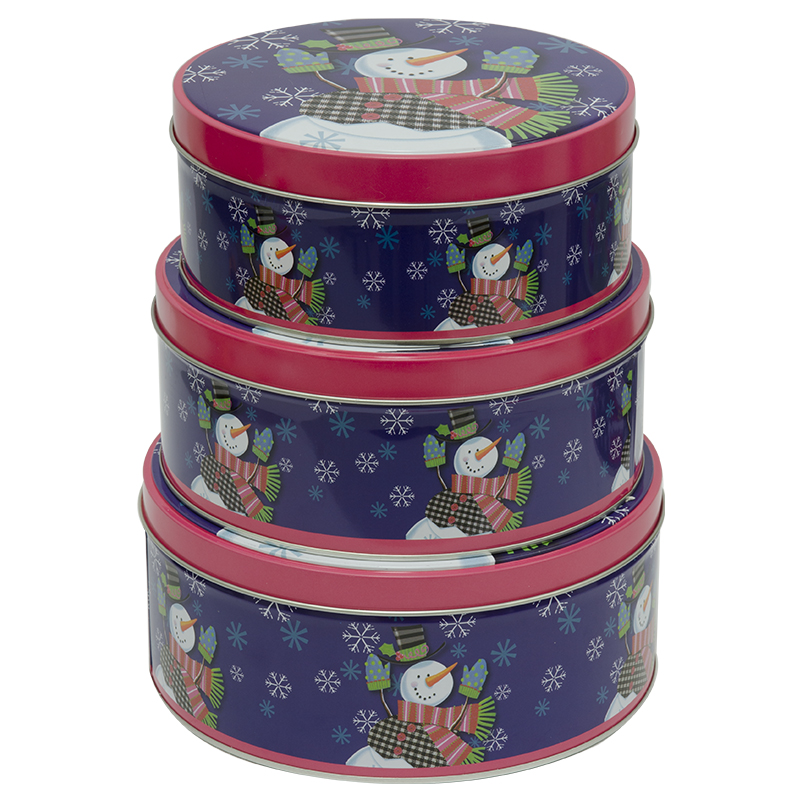 Cajas Navideñas Redonda en Set de 3 Piezas