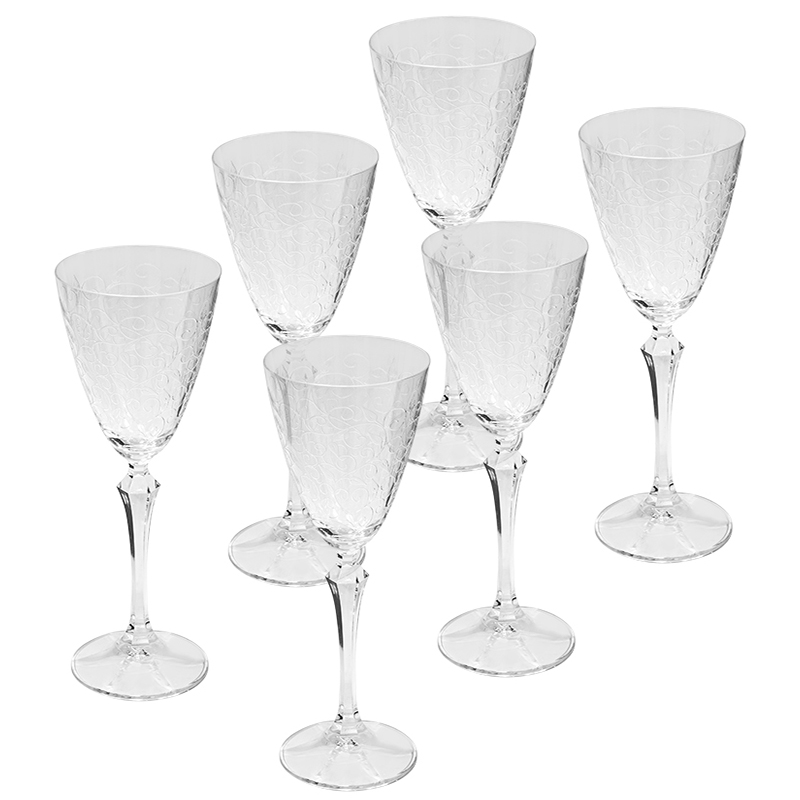 Copas de Cristal para Vino Leaves 6 Piezas  Bohemia